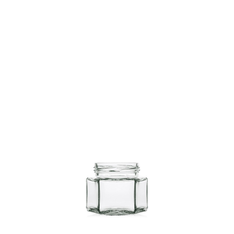 Tarro hexagonal 106ml TO53 - Pack 32 u. Tarros de cristal para miel Tarro hexagonal 106ml TO53 - Pack 32 u. Tarros de cristal para miel